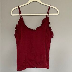 Intimately by Free People Silk fabric/Satin Ruffle Cami Tank